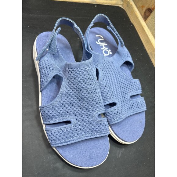 Ryka Womens Sport Sandals Blue Size 9.5W wide knit - Picture 2 of 7